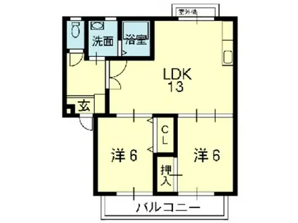 COMFORT近見(2LDK/3階)の間取り写真