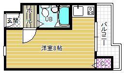 RIZEONE富田林レジデンスI(ワンルーム/1階)の間取り写真