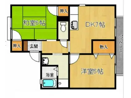 ミーツ・ハオス(2DK/1階)の間取り写真