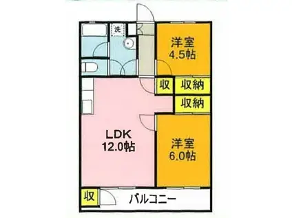 ベルウッド(2LDK/1階)の間取り写真