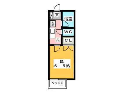 ハウス臼井II(1K/2階)の間取り写真