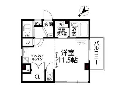 アンシャンテ(ワンルーム/4階)の間取り写真