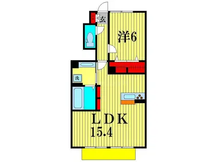 グリーンサイトおおたか(1LDK/1階)の間取り写真