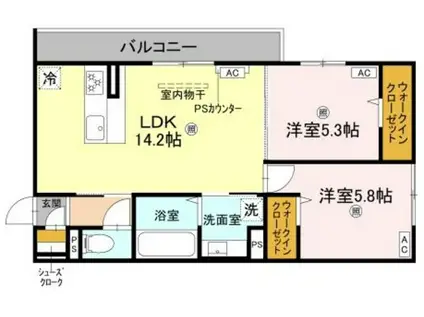 D-ROOM守山3丁目(2LDK/3階)の間取り写真