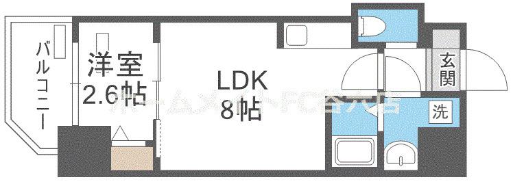 スワンズシティ大阪クレアスト(1LDK/11階)の間取り写真