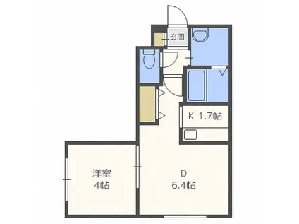ブランノワール麻生エクサゴーヌ(1LDK/3階)の間取り写真