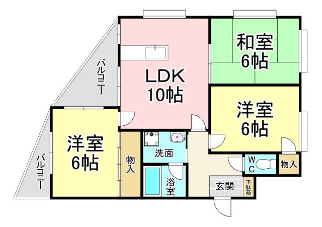ホープ流星(3LDK/5階)の間取り写真