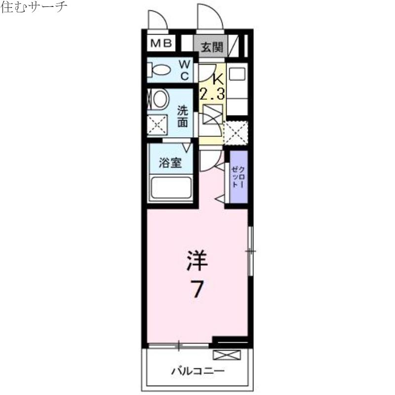 プラージュ ウエスト(1K/1階)の間取り写真