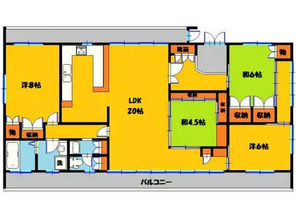 カドリーコーポ(4LDK/3階)の間取り写真