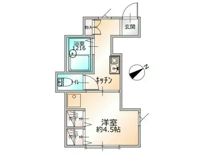 MAISON OMBLE VERTE(1K/1階)の間取り写真