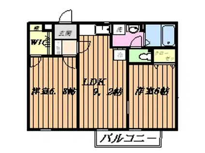 ガーデンコートK(2LDK/1階)の間取り写真