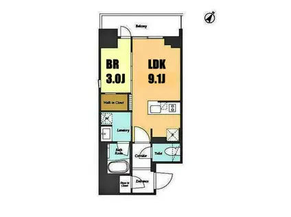 リビオメゾン横濱大通公園(1LDK/8階)の間取り写真
