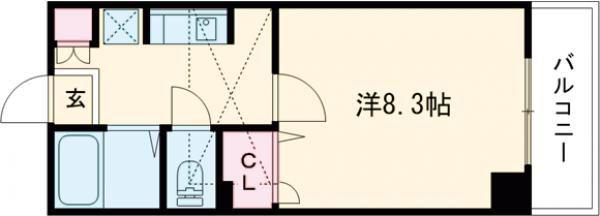 ビューハイツ愛子A(1K/1階)の間取り写真