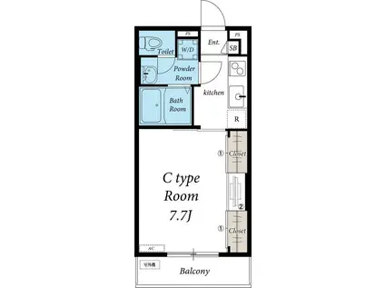 リブリ・草加(1K/2階)の間取り写真