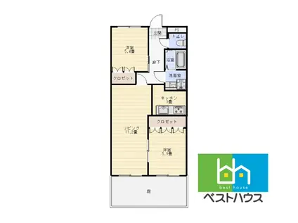 メゾンソレイユ(2LDK/1階)の間取り写真