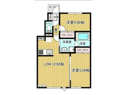 FAREイースト 1(2LDK/1階)の間取り写真
