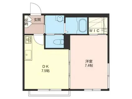  メゾン ノース FISH II(1DK/1階)の間取り写真