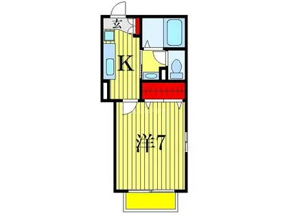 マグノリアコート(1K/1階)の間取り写真