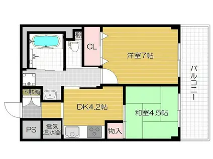 サンリスタ守口(2DK/2階)の間取り写真
