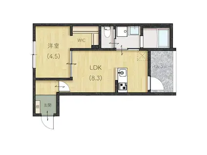 AVENIR塩冶(1LDK/3階)の間取り写真