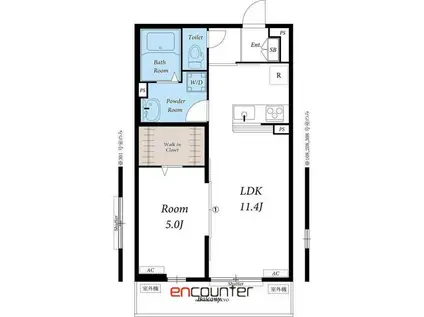 リブリ・シャイニー平松(1LDK/1階)の間取り写真