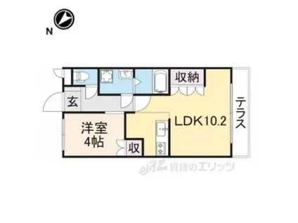 シャトーグランツァ(1LDK/1階)の間取り写真