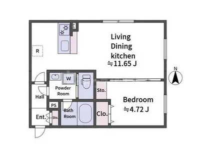 ALATO OYAMAII(1LDK/4階)の間取り写真