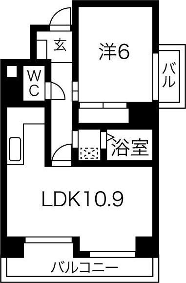 ナビシティ丸の内(1LDK/5階)の間取り写真