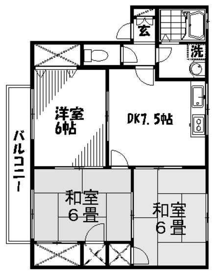 ファミールナカイIII(3DK/1階)の間取り写真