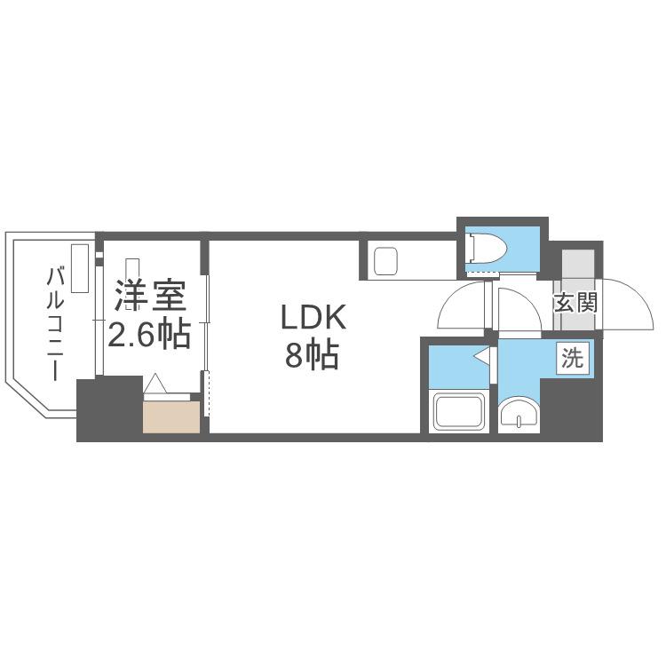 スワンズシティ大阪クレアスト(1LDK/11階)の間取り写真