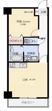 アークデュオ仙台宮町(1LDK/6階)の間取り写真