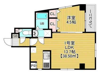 THE HOUSE MINOWA(1LDK/6階)の間取り写真