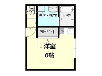 大平コーポIII(ワンルーム/1階)の間取り写真