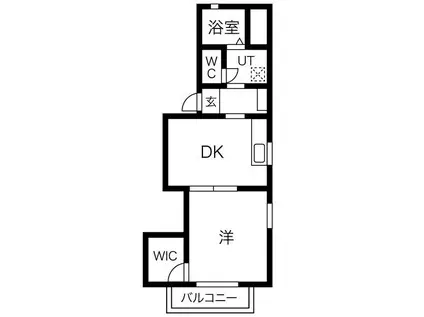 プラチナハウス(1DK/2階)の間取り写真