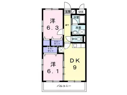 クレマチス(2LDK/3階)の間取り写真