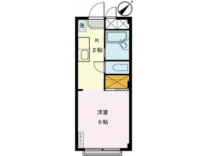 シェマメール・E(1K/1階)の間取り写真