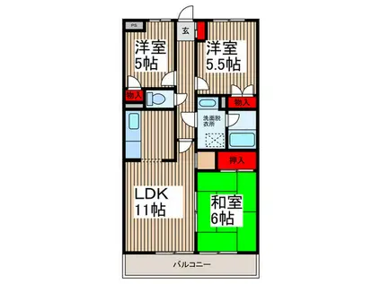 緑の森HOUSE(3LDK/4階)の間取り写真