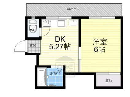 ベイスマルセ元町ビル(1DK/3階)の間取り写真