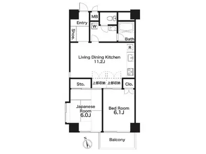 ライブ赤羽(1LDK/11階)の間取り写真