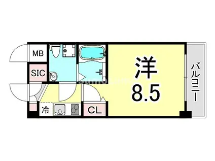 セレニテ甲子園I(1K/6階)の間取り写真