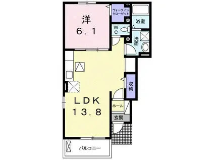 グリーン ハイツ(1LDK/1階)の間取り写真