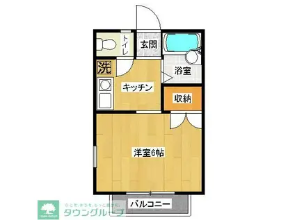 パルファン(1K/2階)の間取り写真