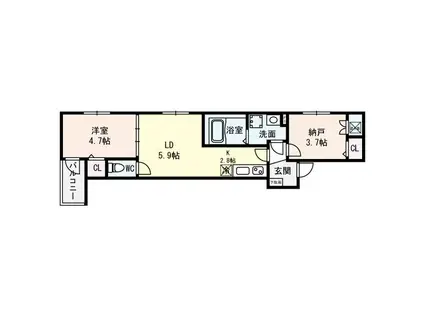 GRANDE MAISON南巽(1SLDK/1階)の間取り写真