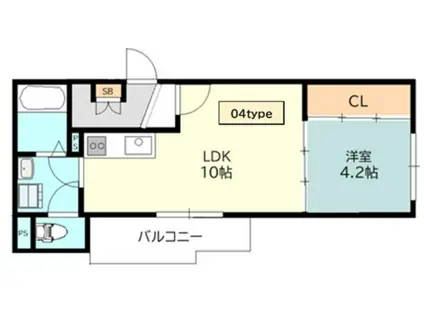 アルカ弥刀駅前(1LDK/1階)の間取り写真