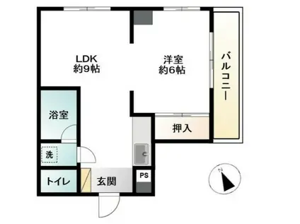 オンダビル(1LDK/4階)の間取り写真