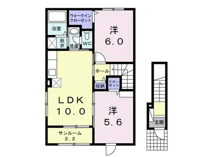 グレーシア(2LDK/2階)の間取り写真