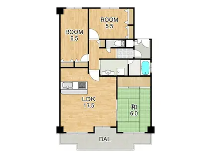 レジデンス草津(3LDK/4階)の間取り写真