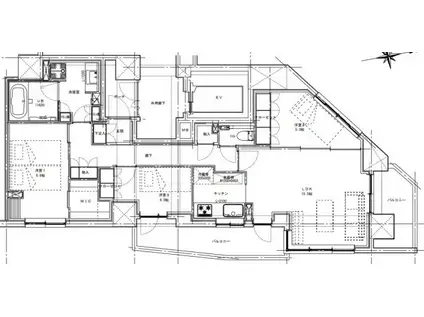 クリオ市谷薬王寺(3LDK/11階)の間取り写真