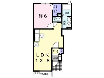 エリア21VASA A(1LDK/1階)の間取り写真