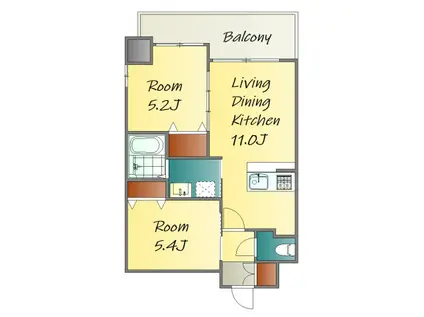 JIBRANDSAKAIMACHI(2LDK/5階)の間取り写真
